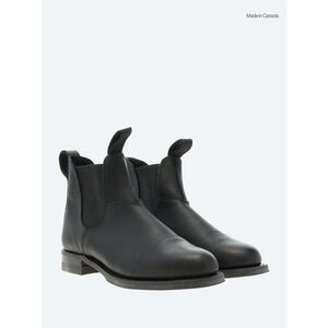 Canada West Women's Black Leather Romeo Chelsea Boots Elastic